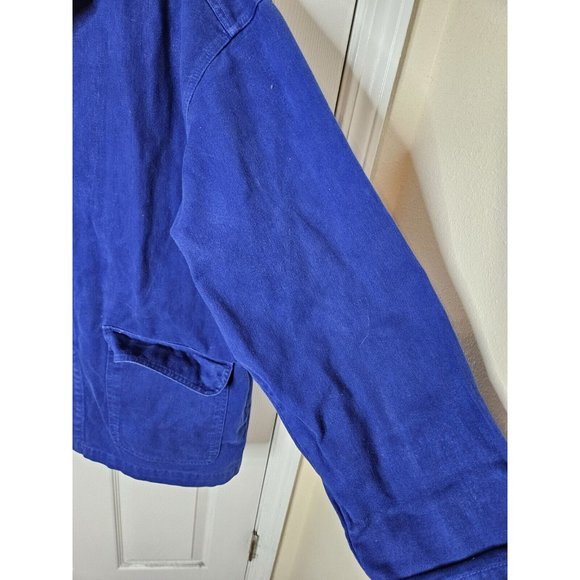 Code Zero Abstract Vtg Button Front LS Shirt Mens Large Blue Thick Button Jacket - Picture 4 of 10